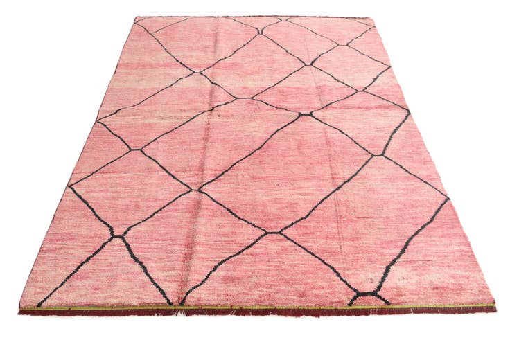 Detail image of 5' 10 x 7' 9 Hand Knotted Moroccan Wool Rug