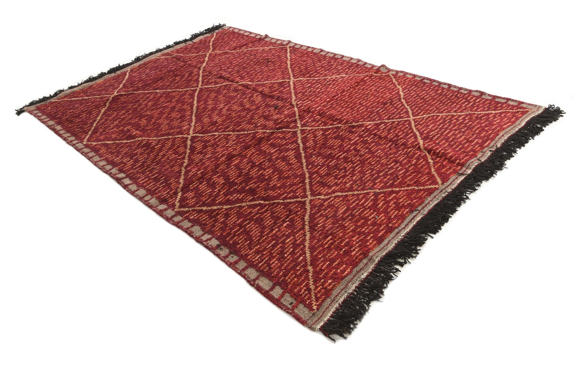 6' 2 x 9' 2 Hand Knotted Moroccan Wool Rug