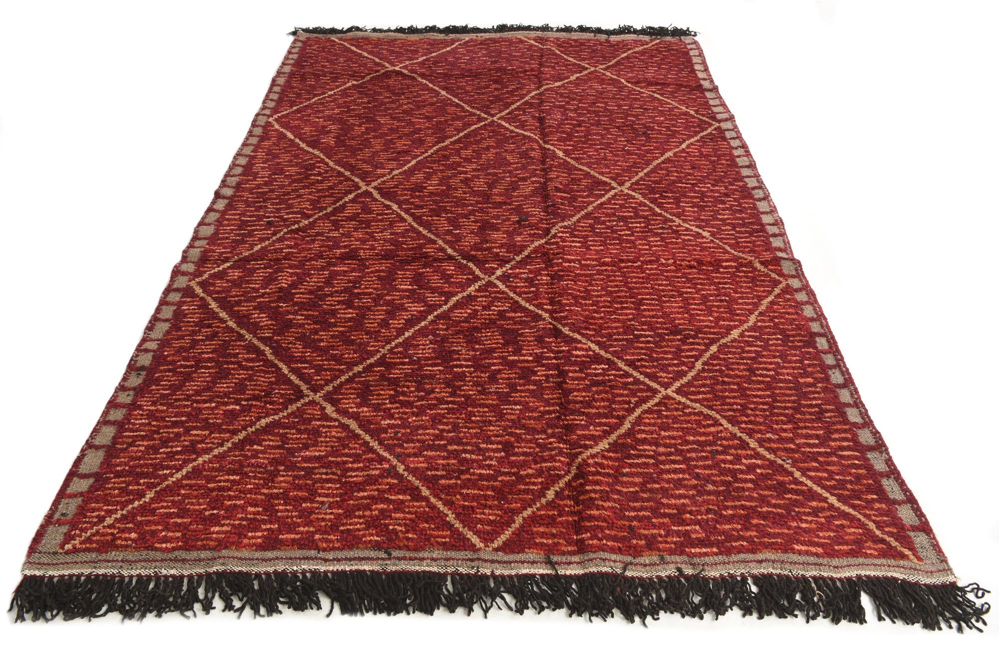 6' 2 x 9' 2 Hand Knotted Moroccan Wool Rug