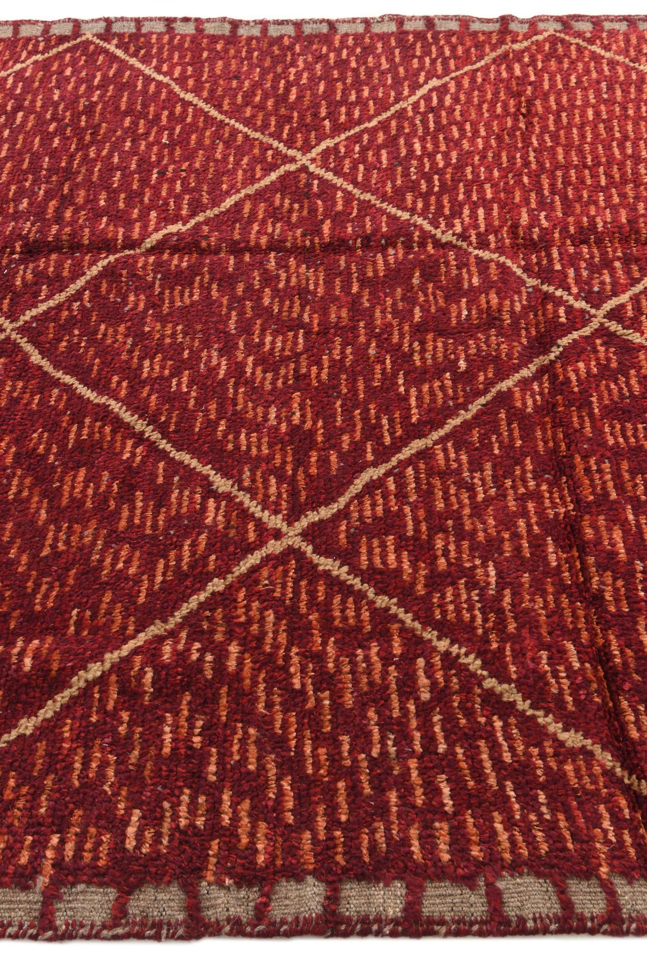 6' 2 x 9' 2 Hand Knotted Moroccan Wool Rug