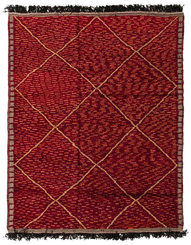 Detail image of 6' 2 x 9' 2 Hand Knotted Moroccan Wool Rug
