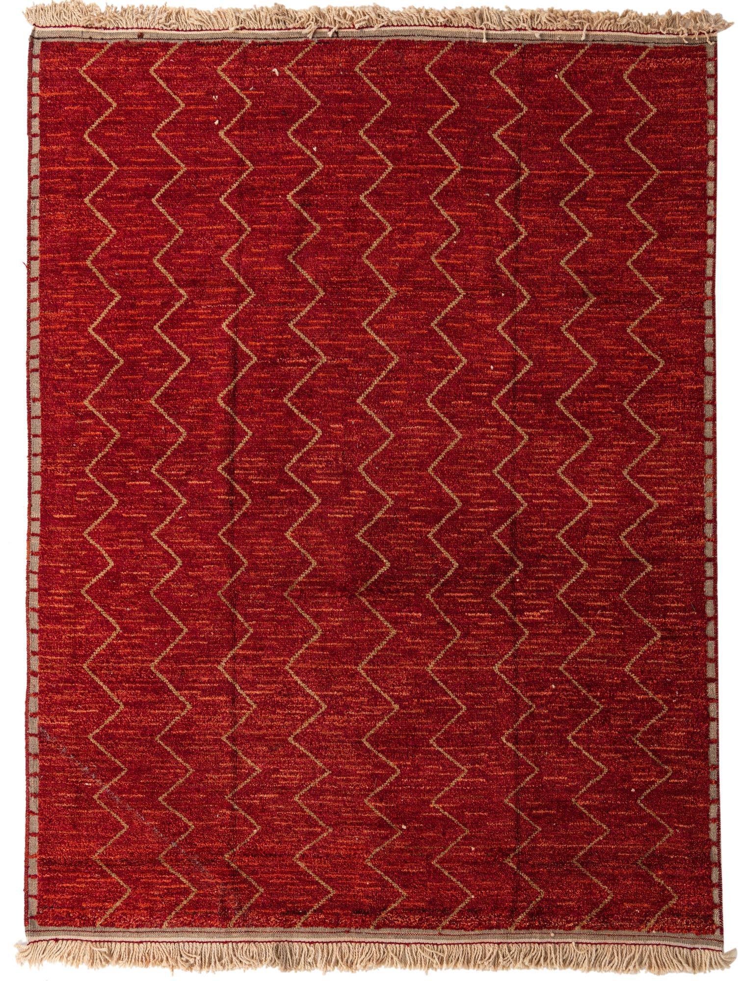 9' 2 x 12' 1 Hand Knotted Moroccan Wool Rug