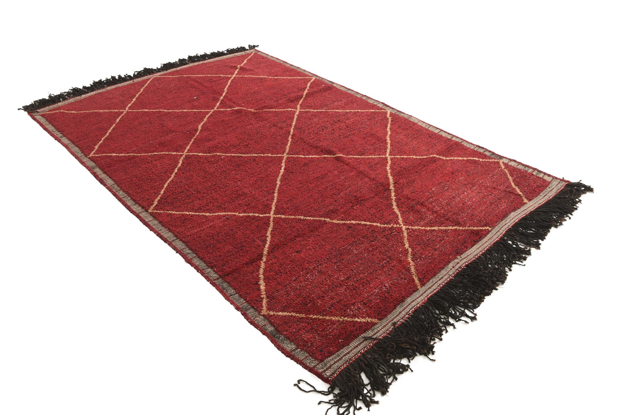 6' 5 x 9' 7 Hand Knotted Moroccan Wool Rug