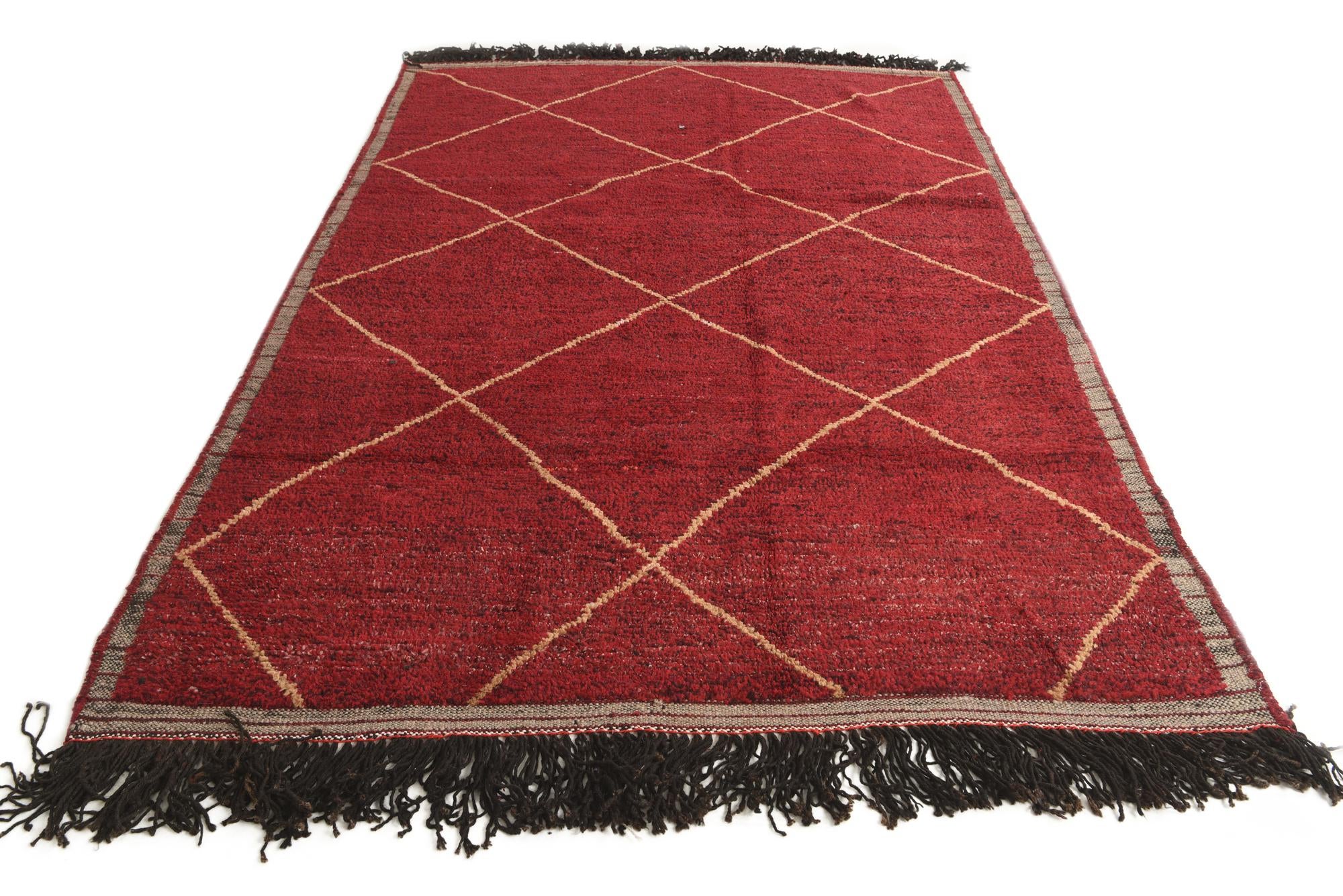6' 5 x 9' 7 Hand Knotted Moroccan Wool Rug