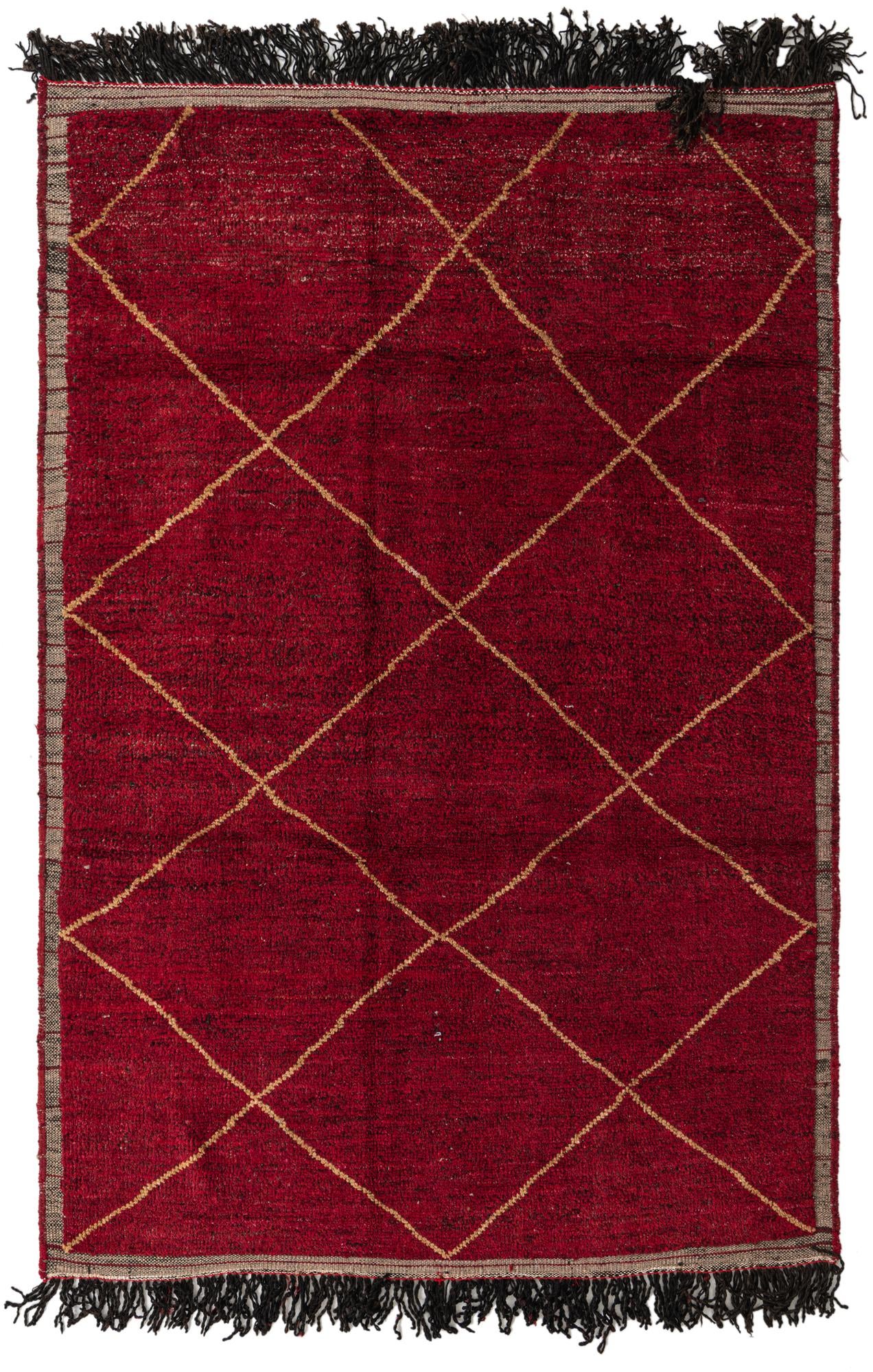 6' 5 x 9' 7 Hand Knotted Moroccan Wool Rug