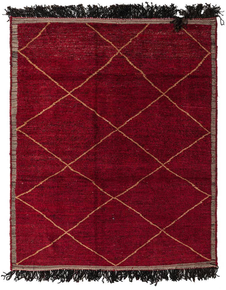 Detail image of 6' 5 x 9' 7 Hand Knotted Moroccan Wool Rug