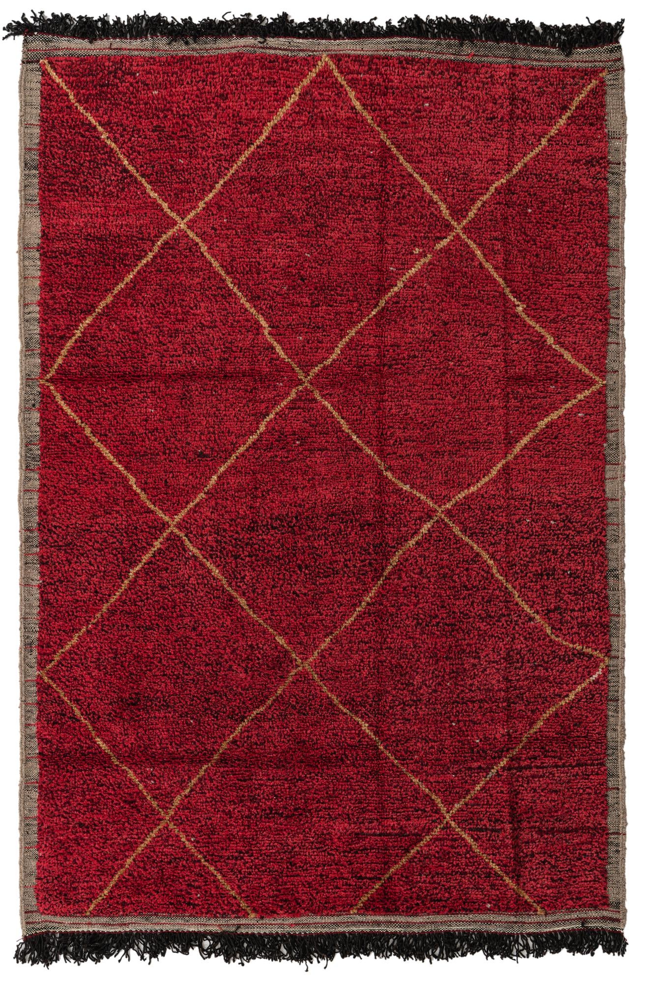 6' 3 x 9' 4 Hand Knotted Moroccan Wool Rug