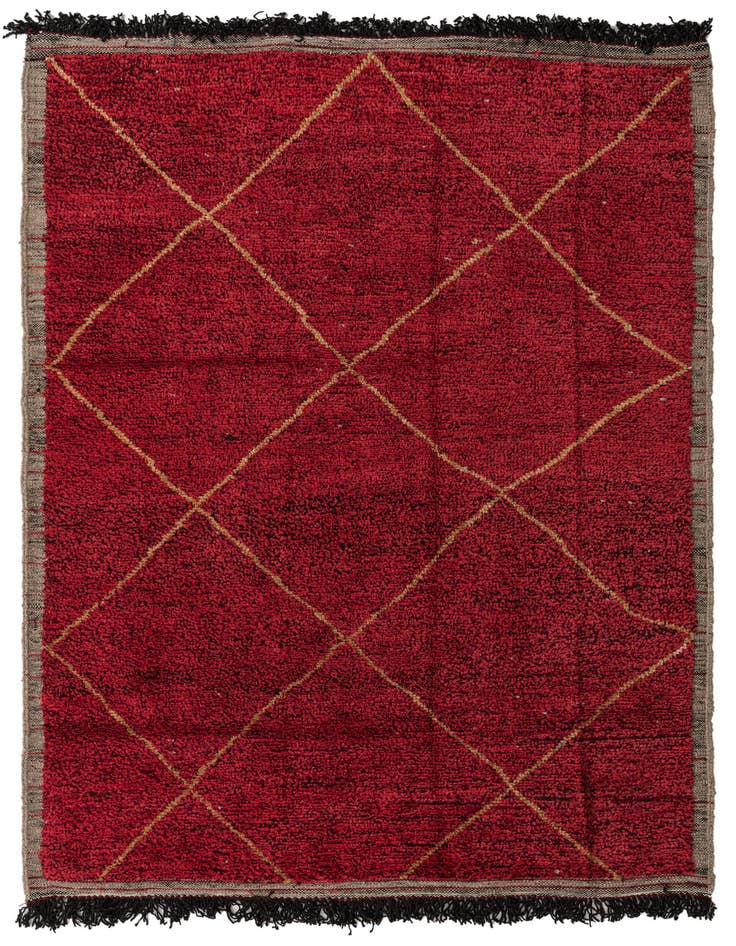 Detail image of 6' 3 x 9' 4 Hand Knotted Moroccan Wool Rug