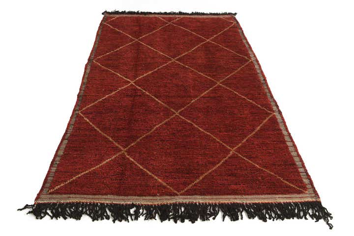 5' 2 x 8' 7 Hand Knotted Moroccan Wool Rug