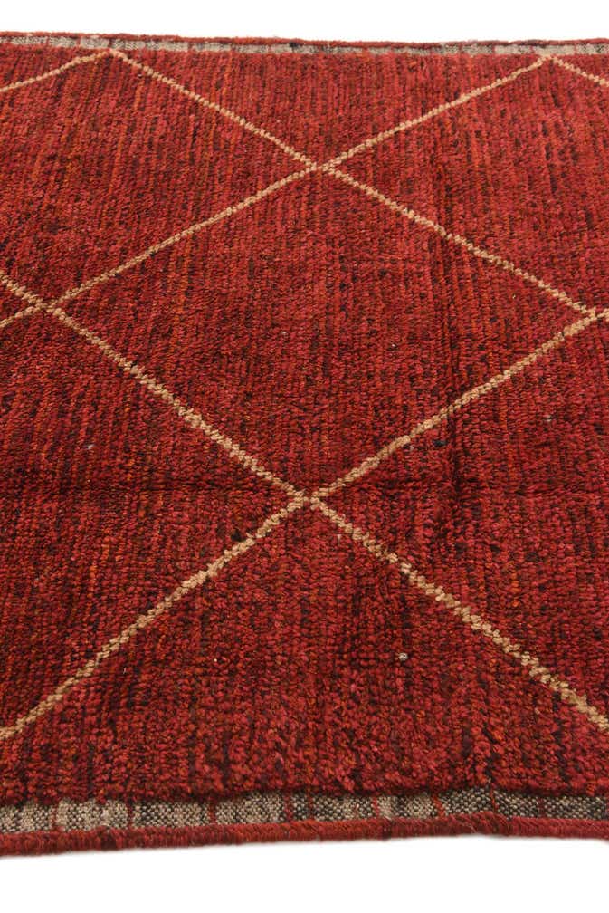 5' 2 x 8' 7 Hand Knotted Moroccan Wool Rug