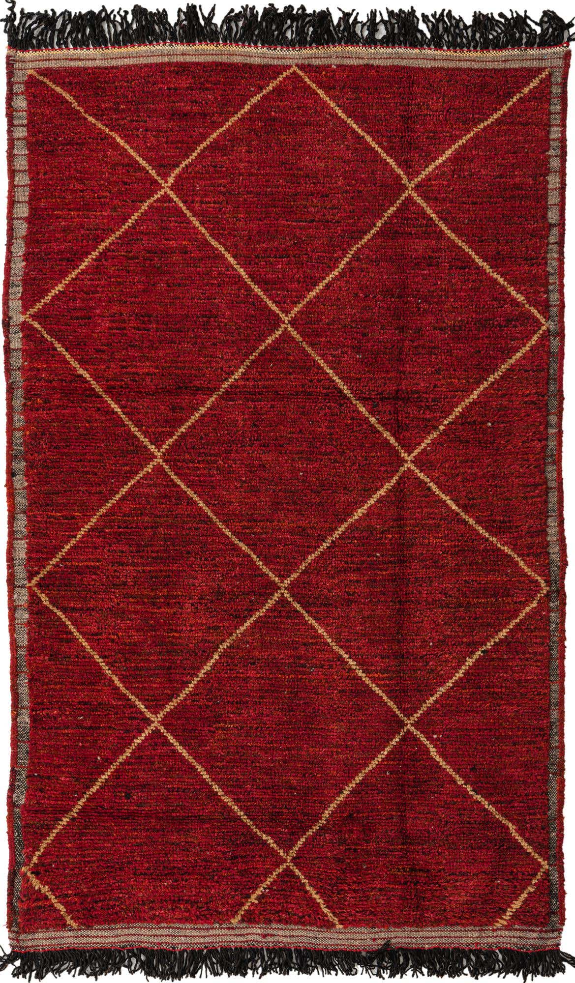 5' 2 x 8' 7 Hand Knotted Moroccan Wool Rug