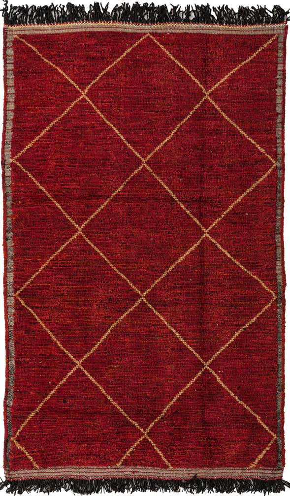 5' 2 x 8' 7 Hand Knotted Moroccan Wool Rug