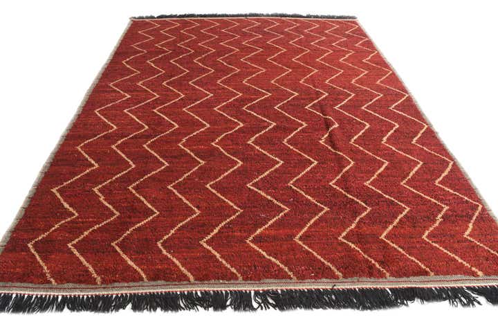 8' 1 x 10' 1 Hand Knotted Moroccan Wool Rug