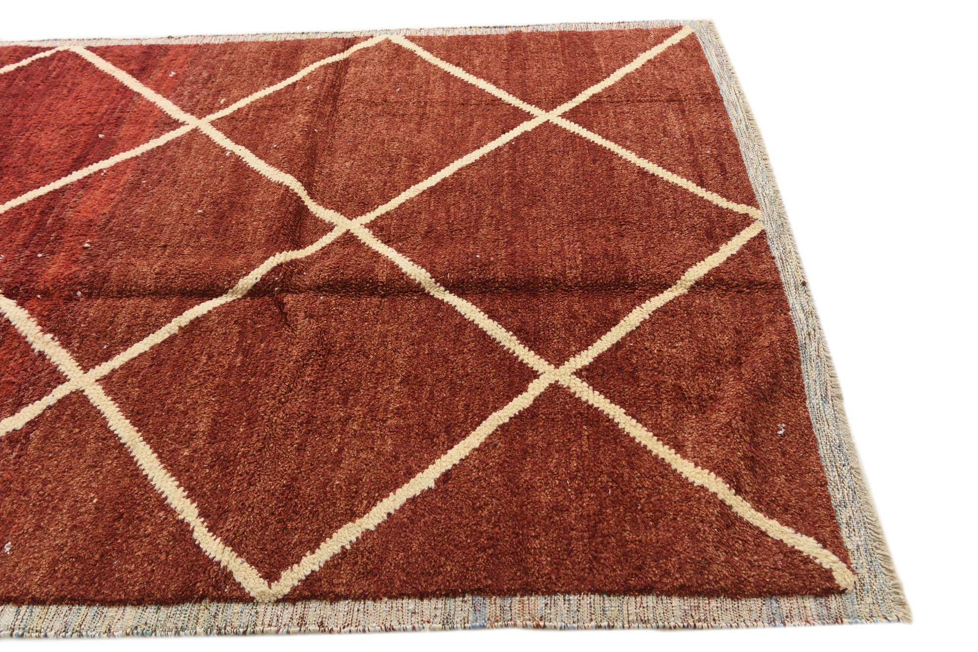 6' x 9' 2 Hand Knotted Moroccan Wool Rug