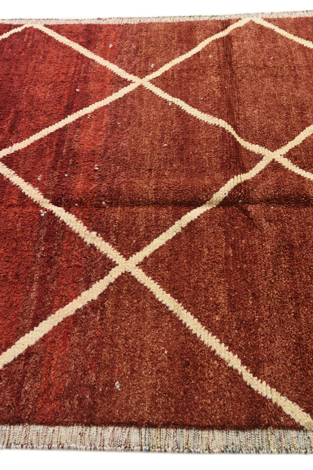 6' x 9' 2 Hand Knotted Moroccan Wool Rug