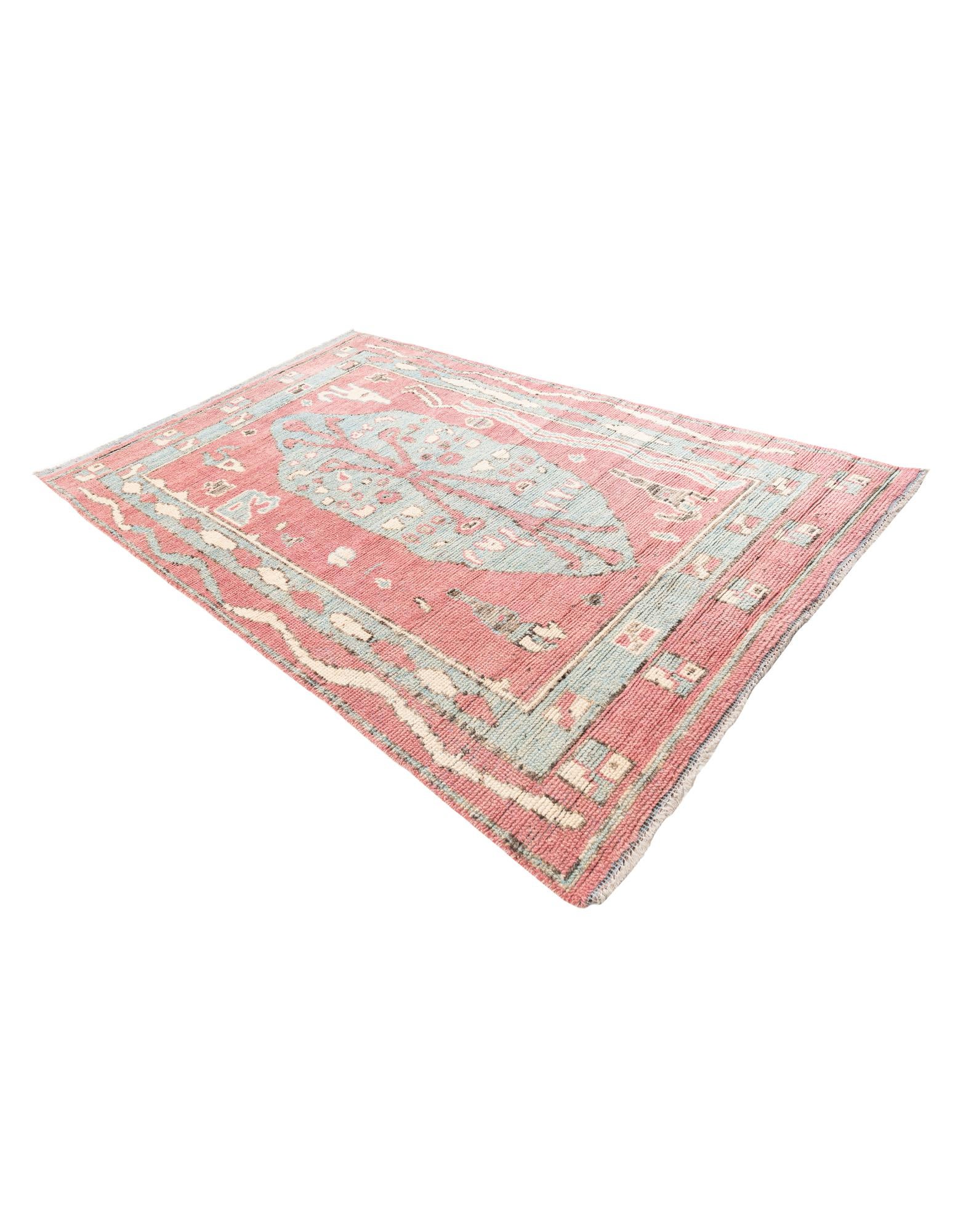 5' 9 x 9' 2 Hand Knotted Moroccan Wool Rug