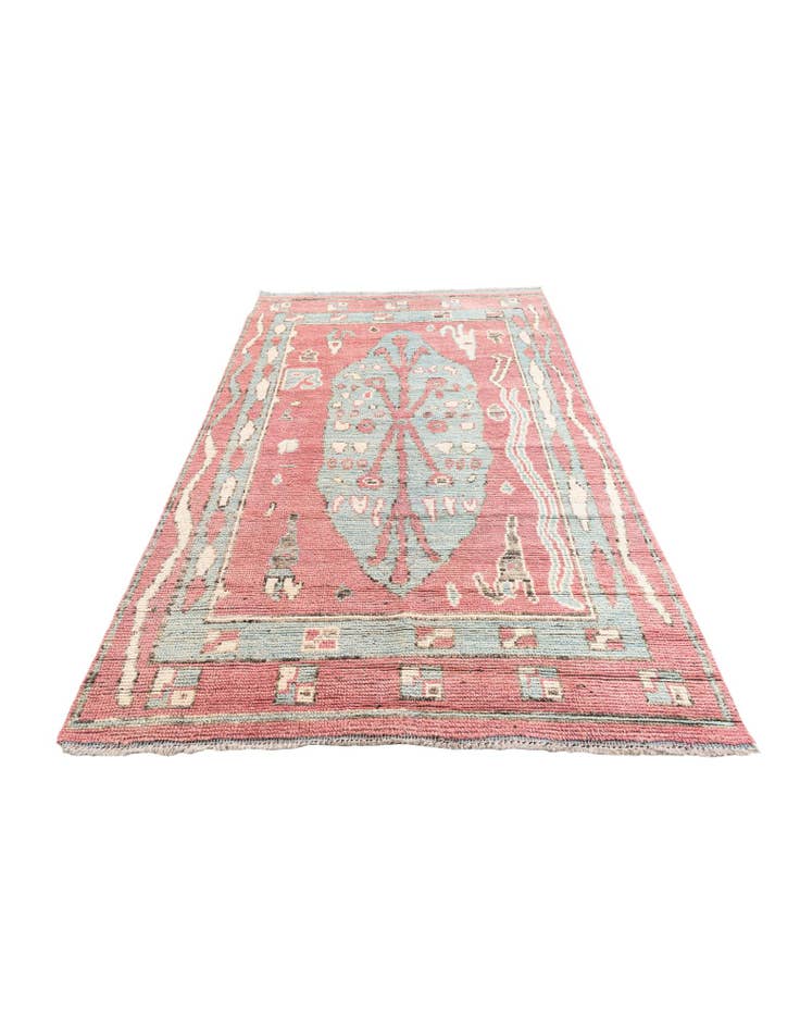 Detail image of 5' 9 x 9' 2  Hand Knotted Moroccan Wool Rug