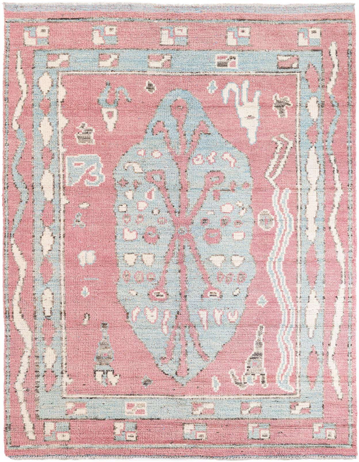 5' 9 x 9' 2 Hand Knotted Moroccan Wool Rug