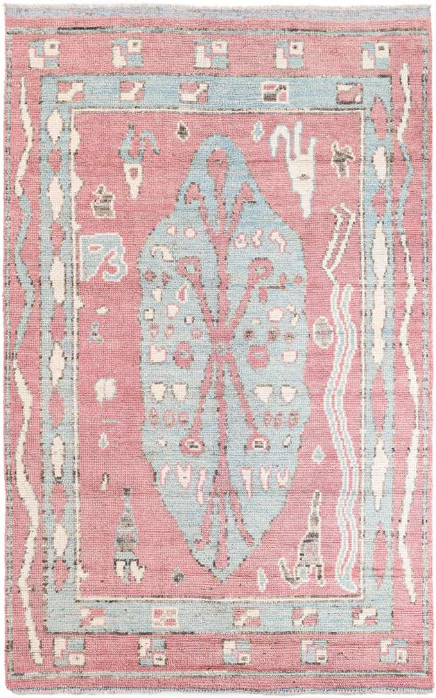 5' 9 x 9' 2 Hand Knotted Moroccan Wool Rug