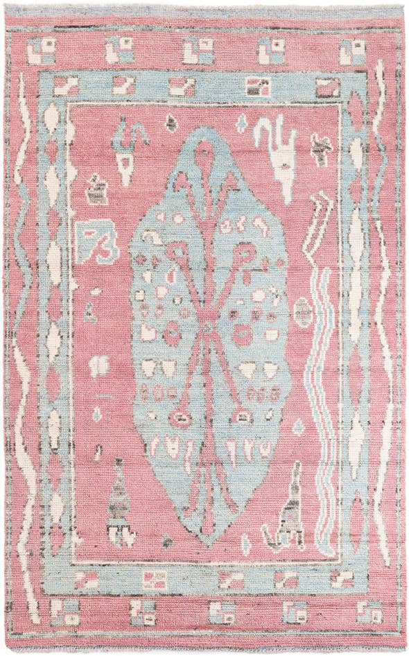 Detail image of 5' 9 x 9' 2 Hand Knotted Moroccan Wool Rug