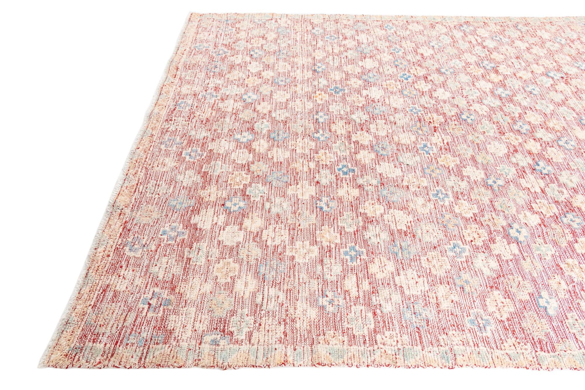 6' 7 x 9' Hand Knotted Moroccan Wool Rug