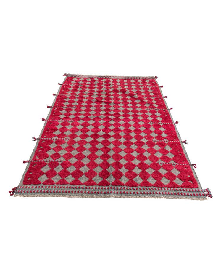 4' 10 x 7' 4 Hand Knotted Moroccan Wool Rug
