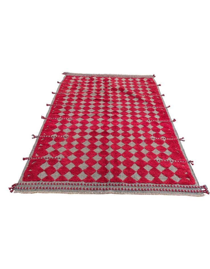 Detail image of 4' 10 x 7' 4 Hand Knotted Moroccan Wool Rug