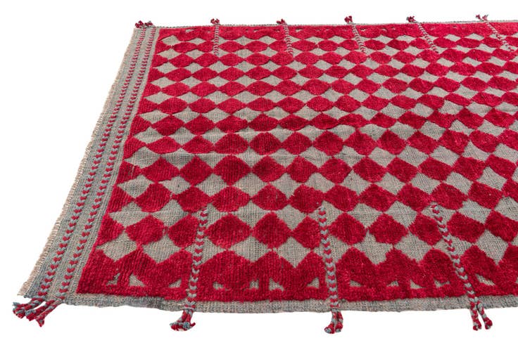 Detail image of 4' 10 x 7' 4 Hand Knotted Moroccan Wool Rug