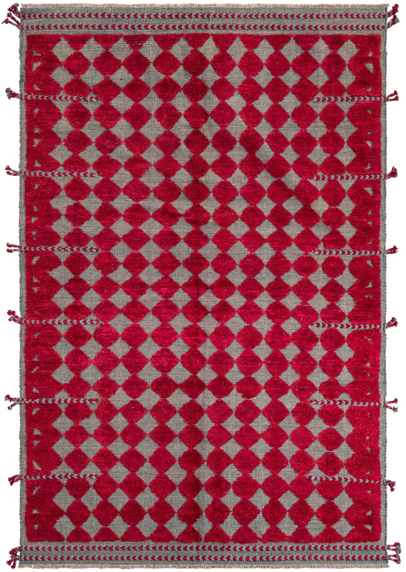 4' 10 x 7' 4 Hand Knotted Moroccan Wool Rug