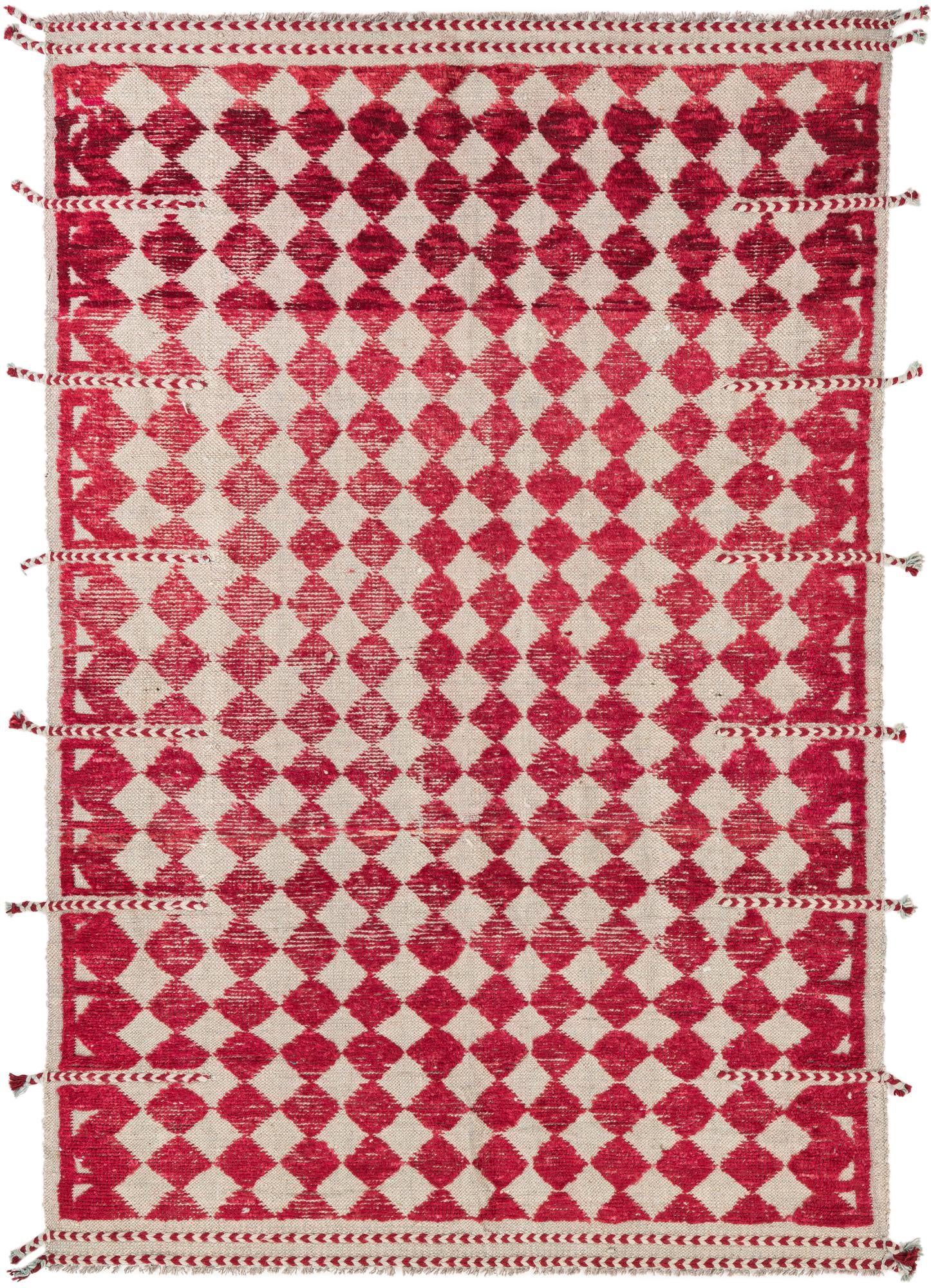 5' x 7' 4 Hand Knotted Moroccan Wool Rug