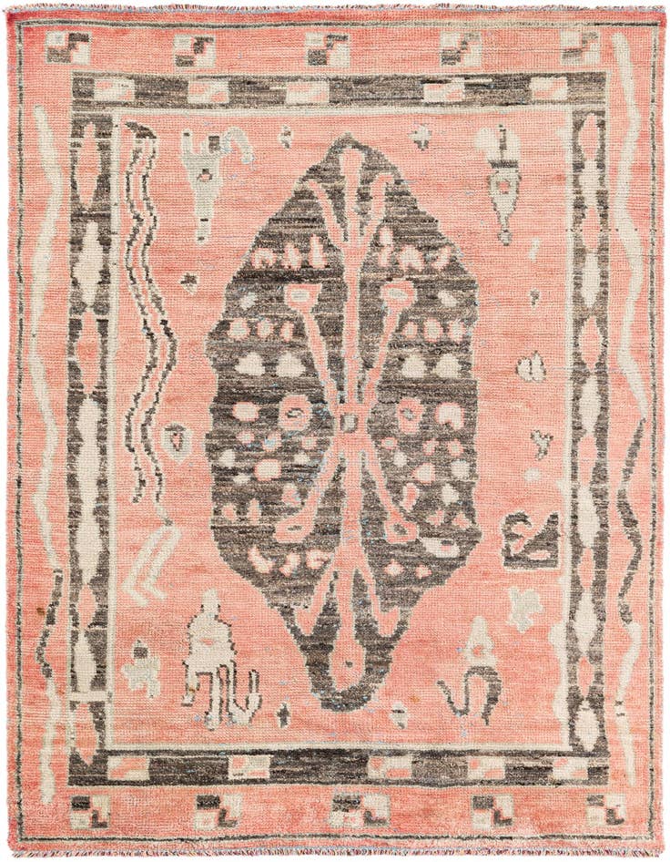 Detail image of 5' 4 x 8' 2 Hand Knotted Moroccan Wool Rug