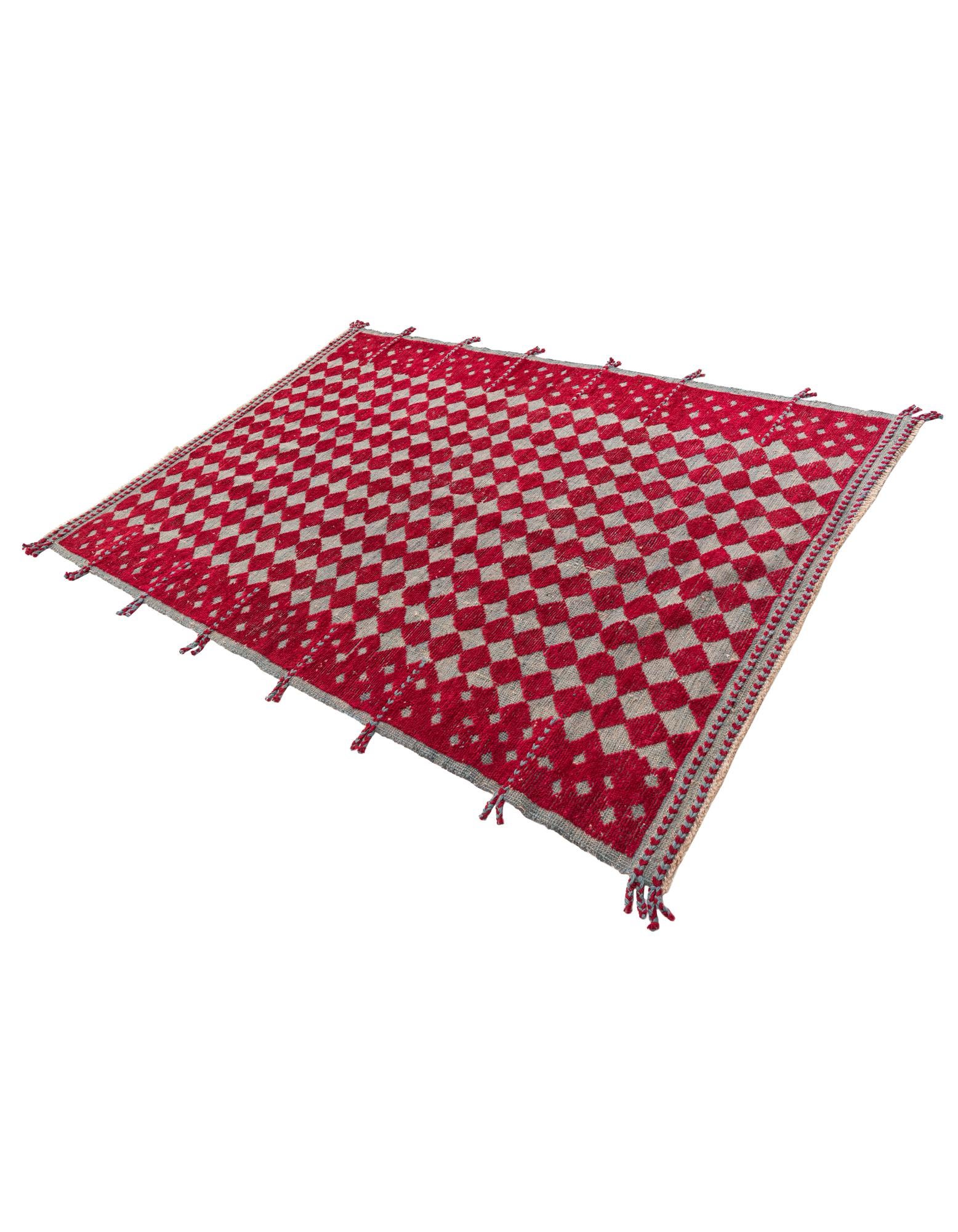 5' 9 x 8' Hand Knotted Moroccan Wool Rug