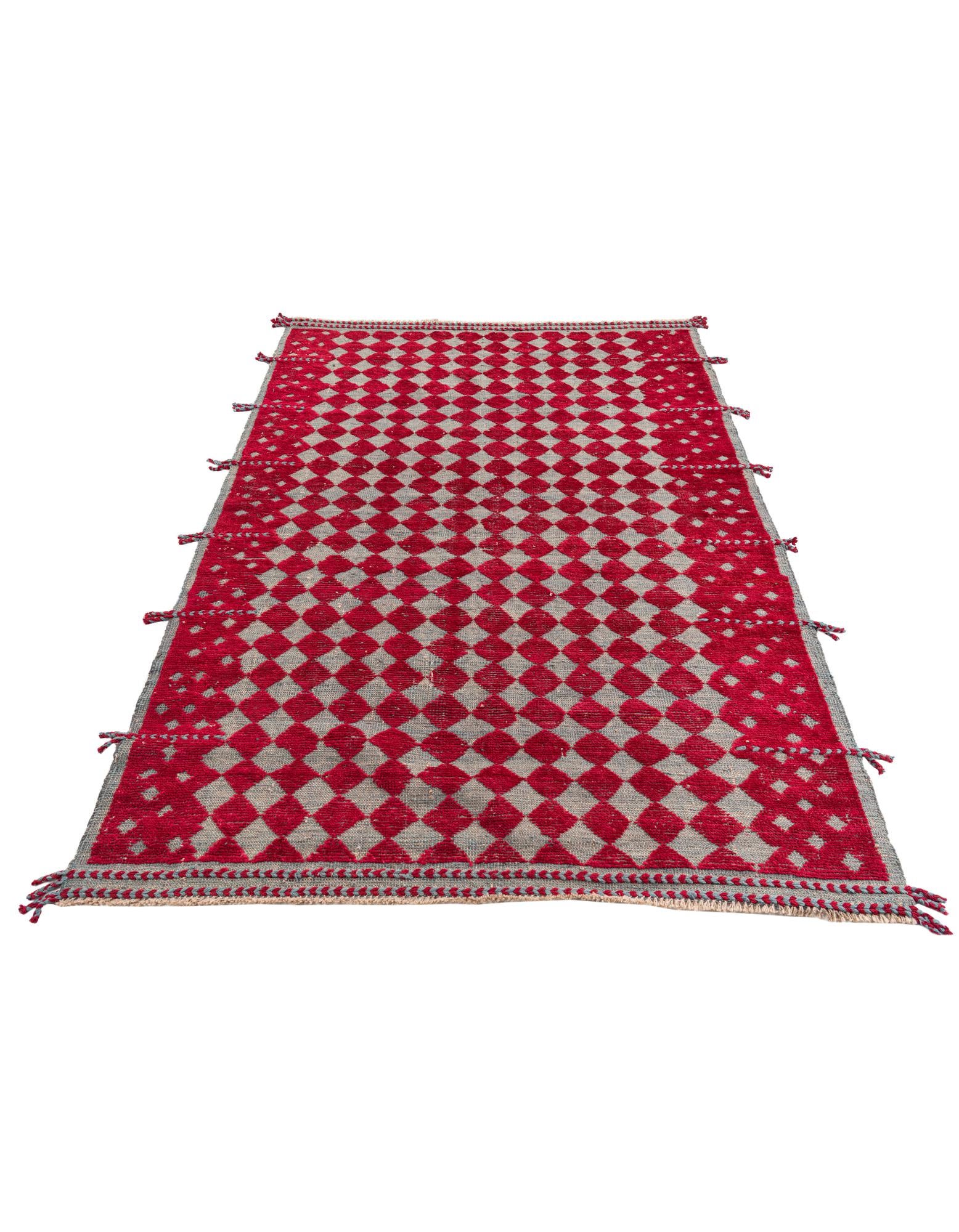 5' 9 x 8' Hand Knotted Moroccan Wool Rug