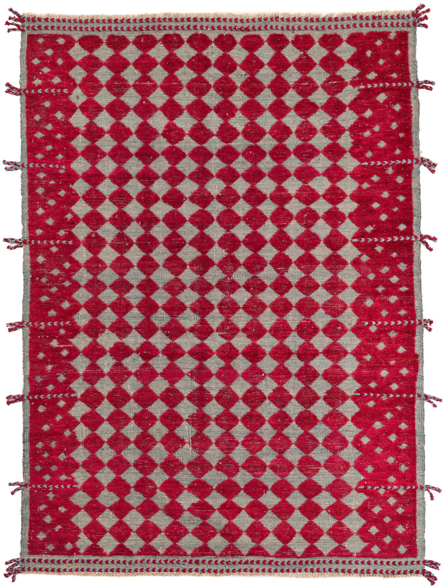 5' 9 x 8' Hand Knotted Moroccan Wool Rug