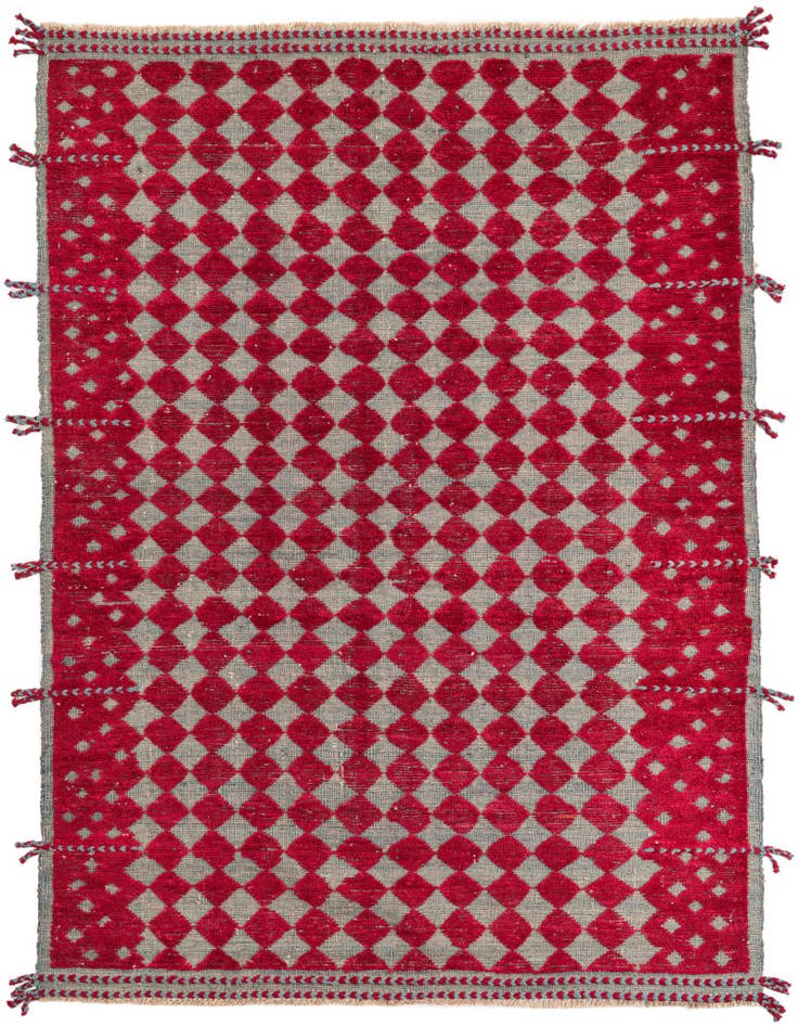 Detail image of 5' 9 x 8' Hand Knotted Moroccan Wool Rug