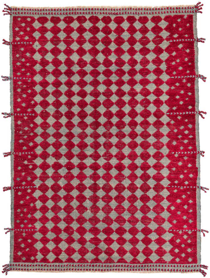 5' 9 x 8' Hand Knotted Moroccan Wool Rug