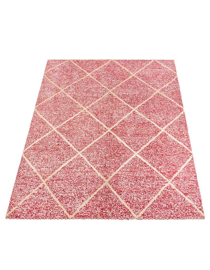 8' x 10' 4 Hand Knotted Moroccan Wool Rug