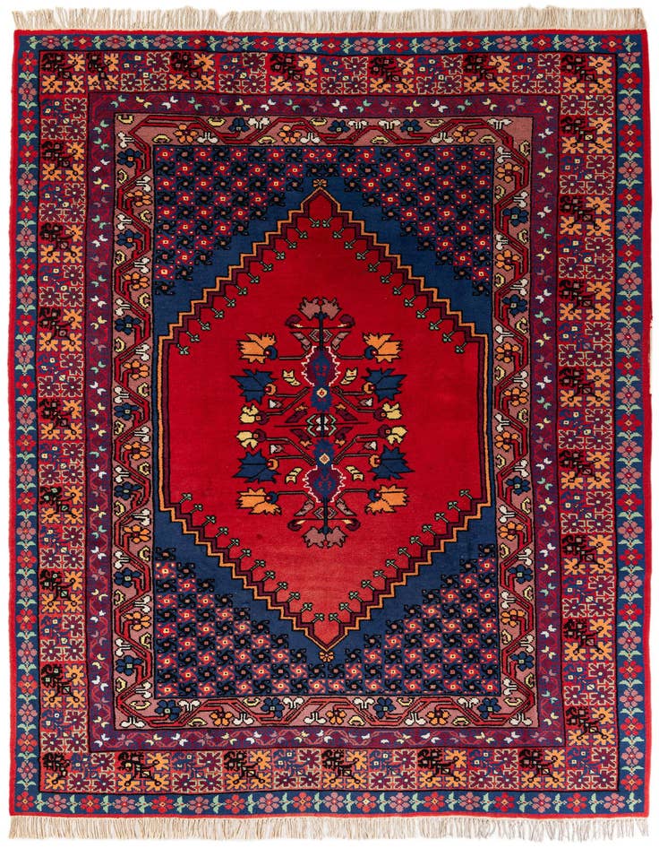 Detail image of 6' 8 x 9' 11 Hand Knotted Moroccan Wool Rug