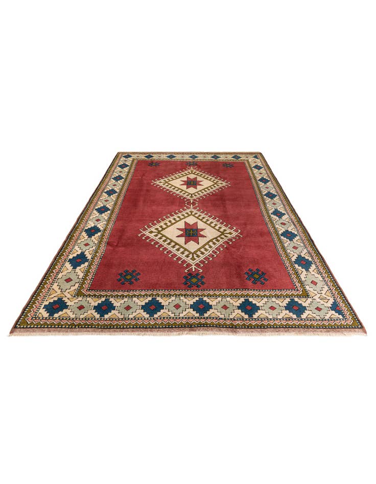 Detail image of 6' 8 x 9' 6 Hand Knotted Moroccan Wool Rug