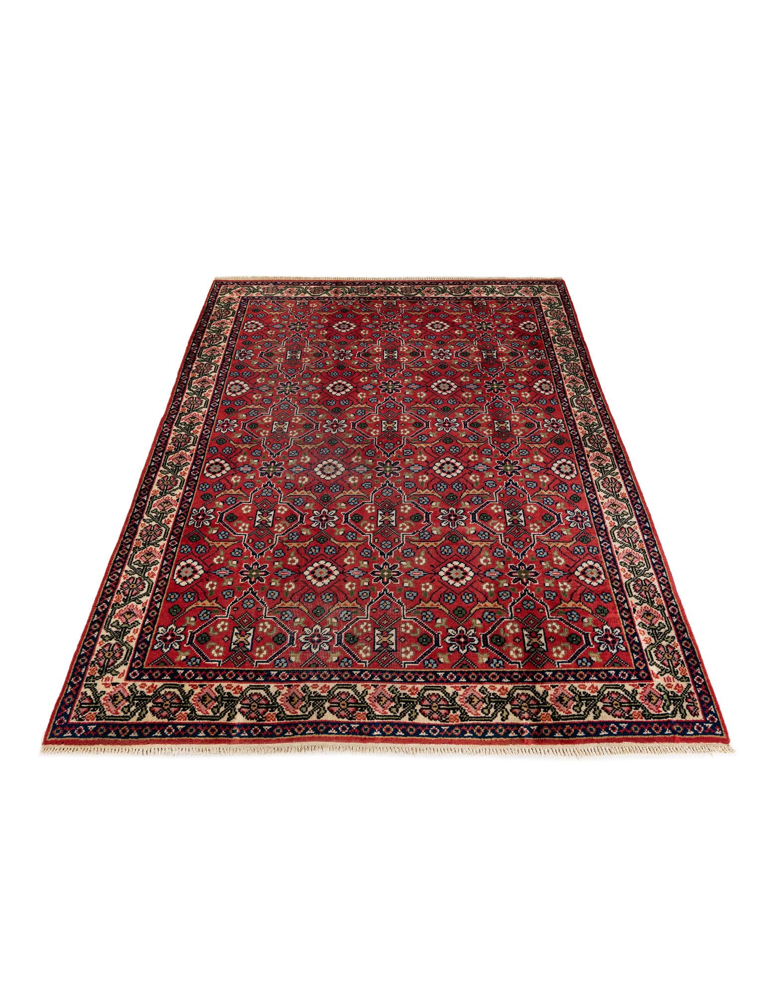 Red 6' 6 x 9' 7 Hand Knotted Moroccan Wool Rug | Rugs.com