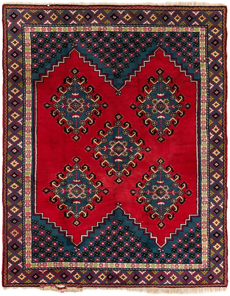 Detail image of 6' 8 x 10' 5 Hand Knotted Moroccan Wool Rug