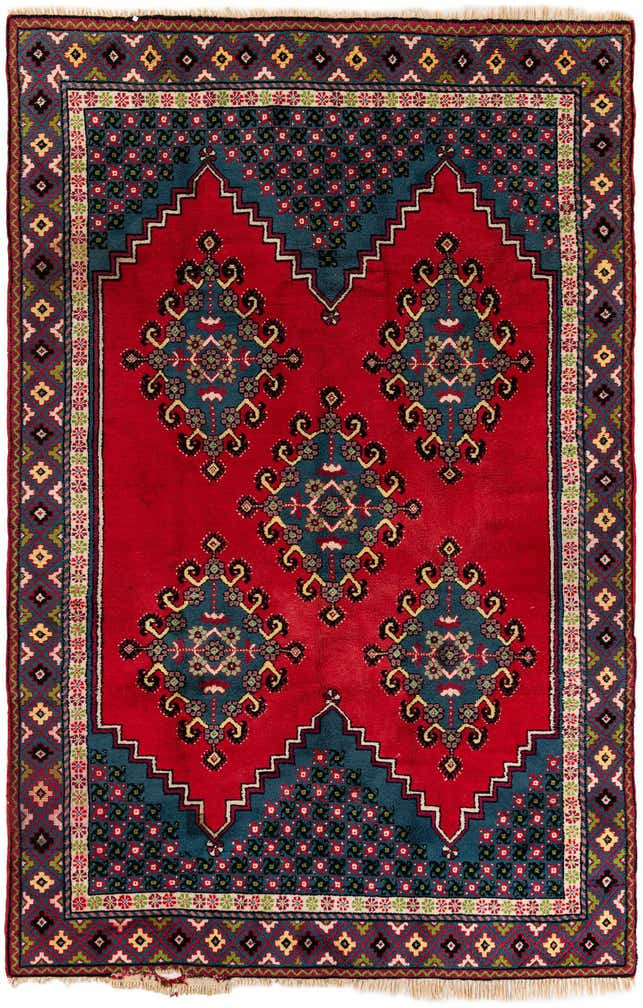 6' 8 x 10' 5 Hand Knotted Moroccan Wool Rug