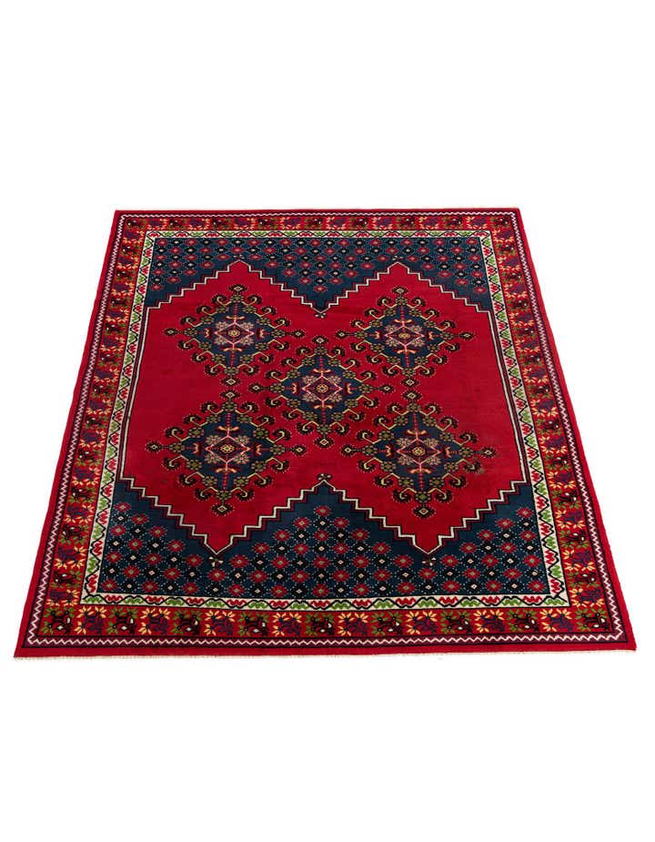6' 8 x 10' 5 Hand Knotted Moroccan Wool Rug