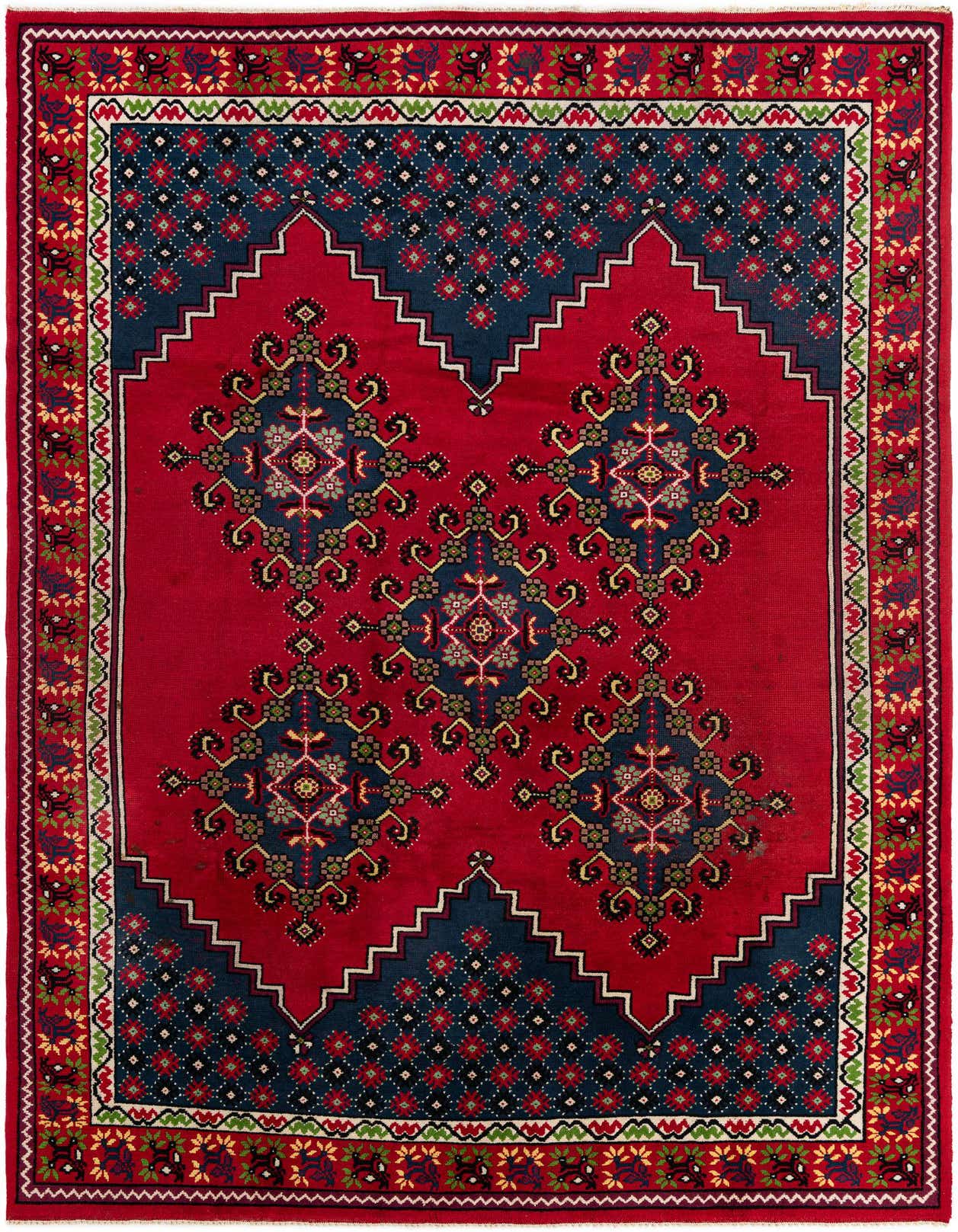 6' 8 x 10' 5 Hand Knotted Moroccan Wool Rug