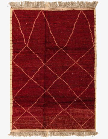 6' 4 x 9' Hand Knotted Moroccan Wool Rug