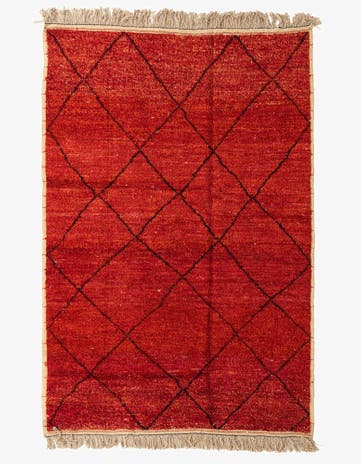 6' 1 x 9' 1 Hand Knotted Moroccan Wool Rug