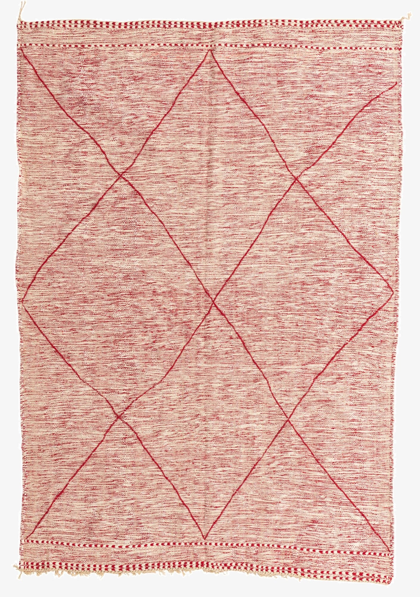 6' 9 x 9' 8  Hand Knotted Moroccan Wool Rug