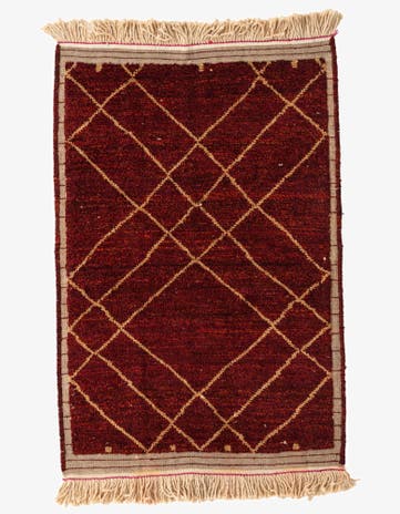 4' 2 x 6' 3 Hand Knotted Moroccan Wool Rug