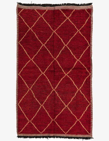 4' 10 x 8' 3 Hand Knotted Moroccan Wool Rug