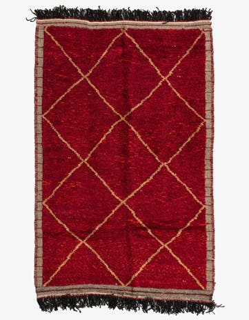 4' x 6' 2 Hand Knotted Moroccan Wool Rug